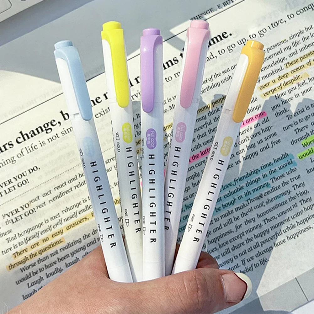 5pcs Pastel Highlighters Color - Pastel Highlighter Set Double Ended 评论和价格