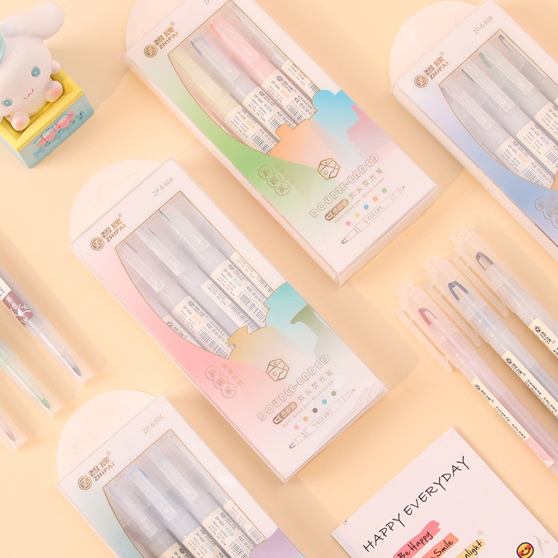 5pcs/set Double Tip Highlighte - Pastel Highlighter Set Double Ended 评论和价格