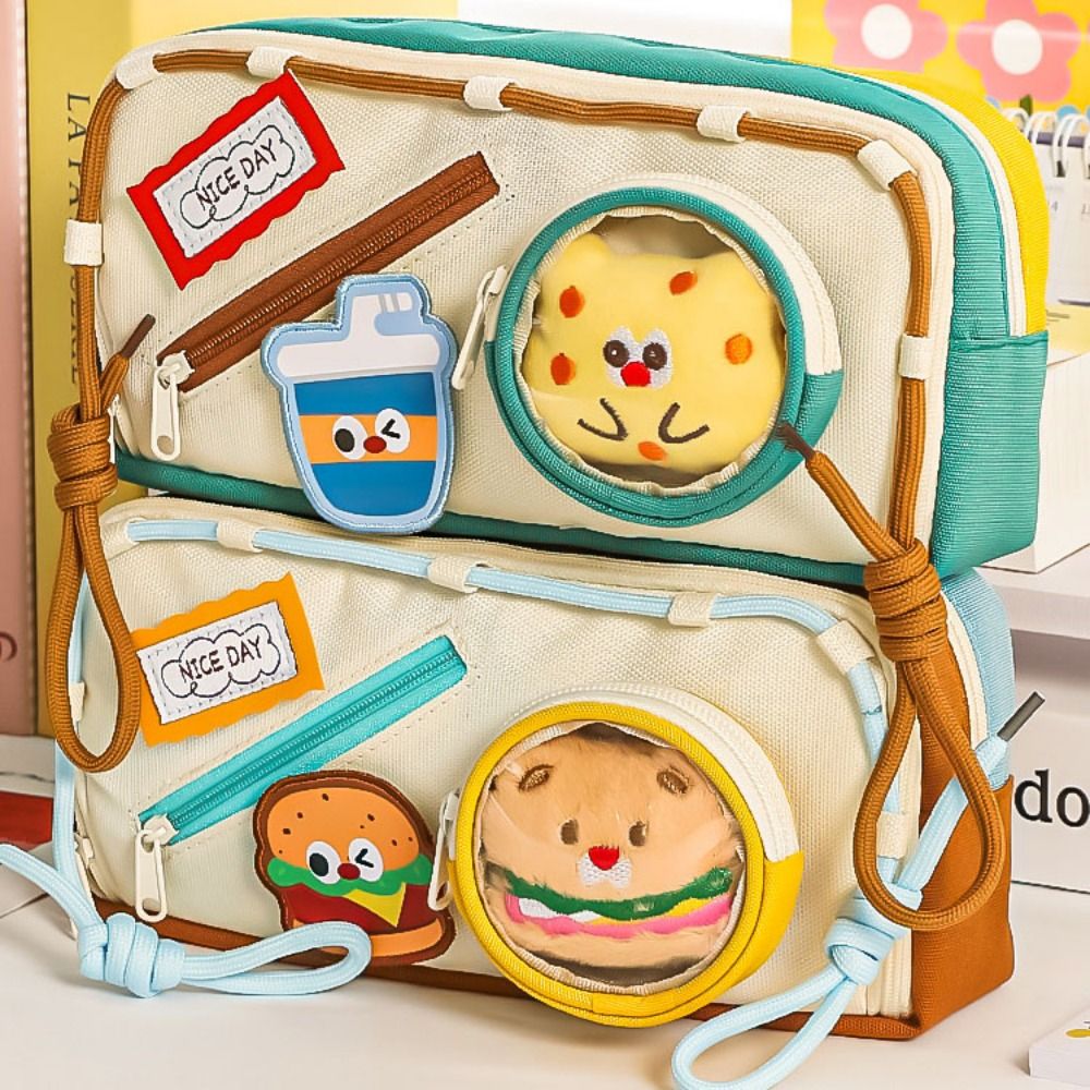 Large Capacity Hamburger Penci - Aesthetic Large Pencil Case Pouch 评论和价格