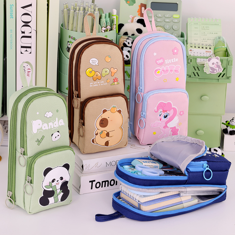 Cute Cartoon Capybara Pencil C - Aesthetic Large Pencil Case Pouch 评论和价格