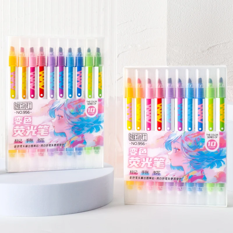 10pcs Double-ended Magic Color - Pastel Highlighter Set Double Ended 评论和价格