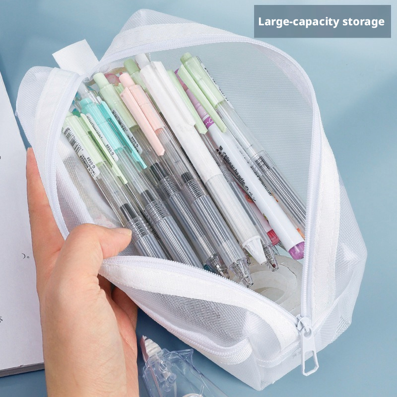 Double Layer Transparent Mesh  - Clear Mesh Pencil Pouch For Exam 评论和价格