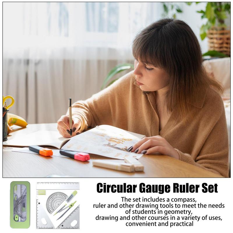 Protractor And Compass Set Mat - Math Geometry Set With Compass 评论和价格