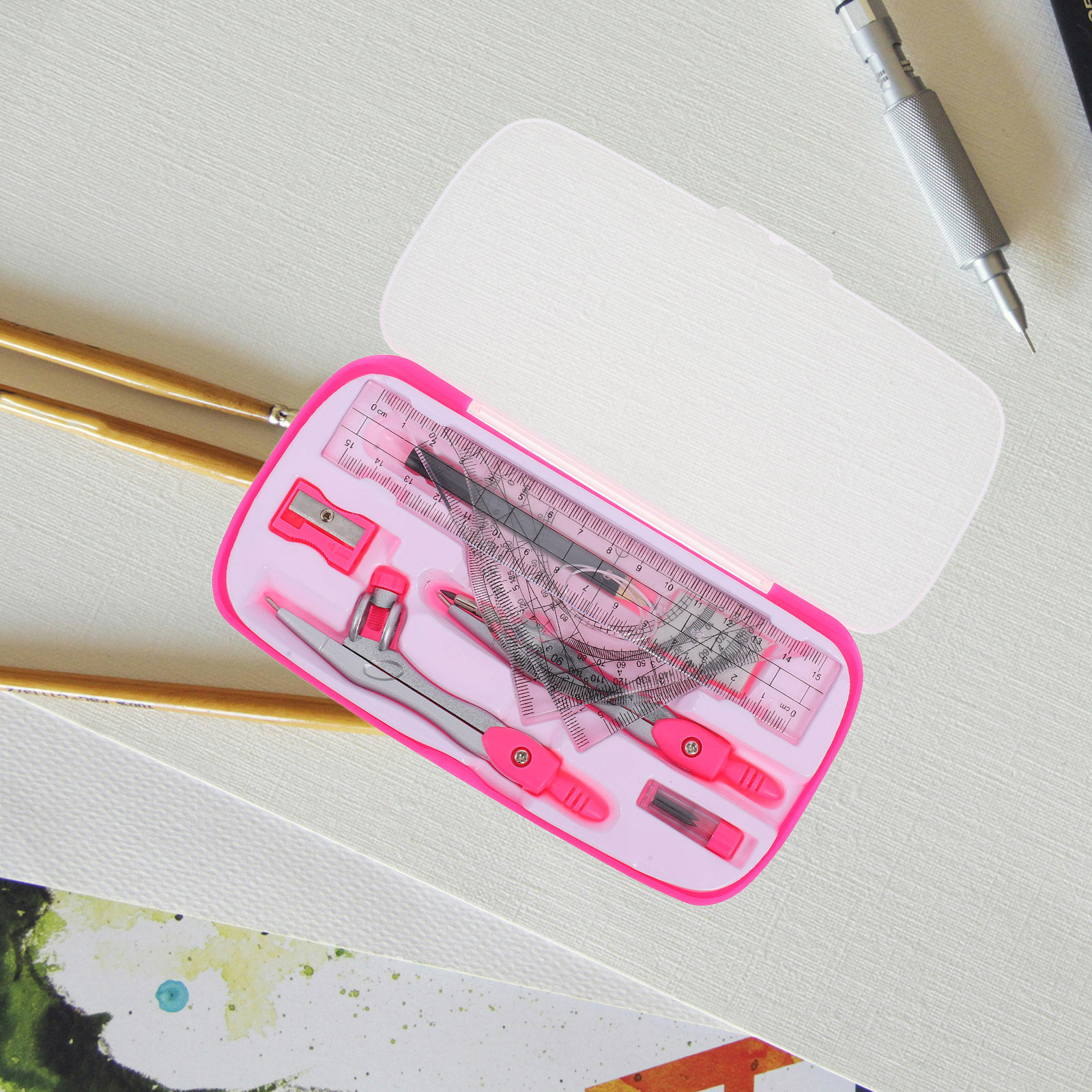 1Set Lightweight Portable Comp - Math Geometry Set With Compass 评论和价格