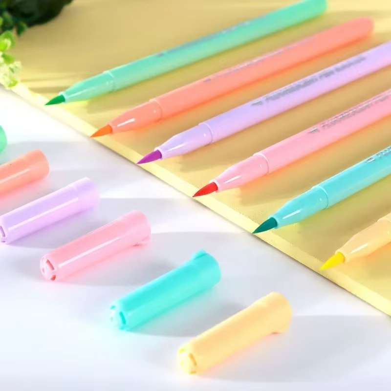 6 colors Soft Brush Fluorescen - Pastel Highlighter Set Double Ended 评论和价格