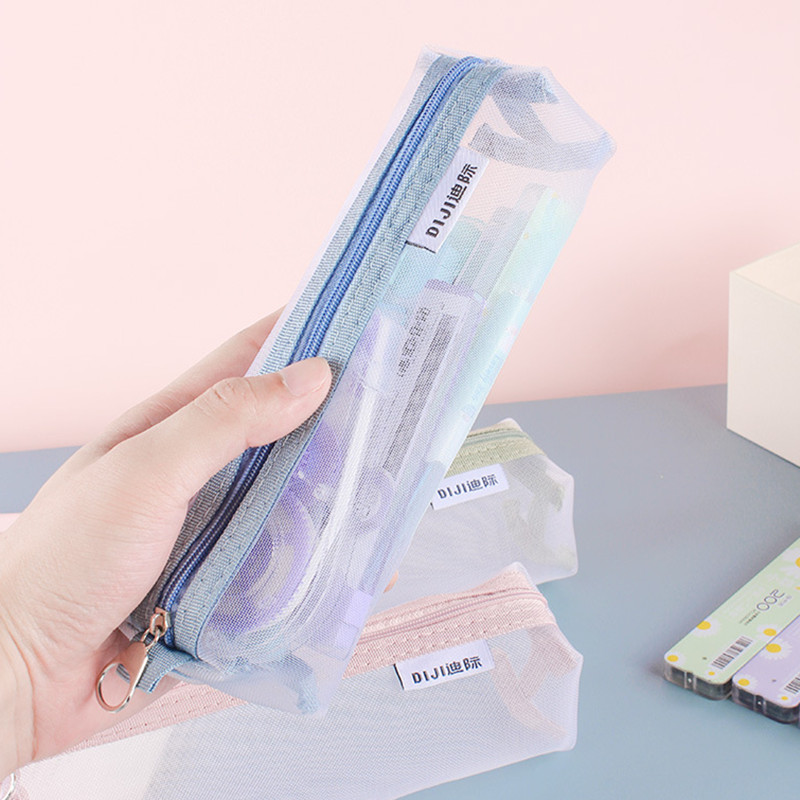 Clear Transparent Nylon Mesh P - Clear Mesh Pencil Pouch For Exam 评论和价格