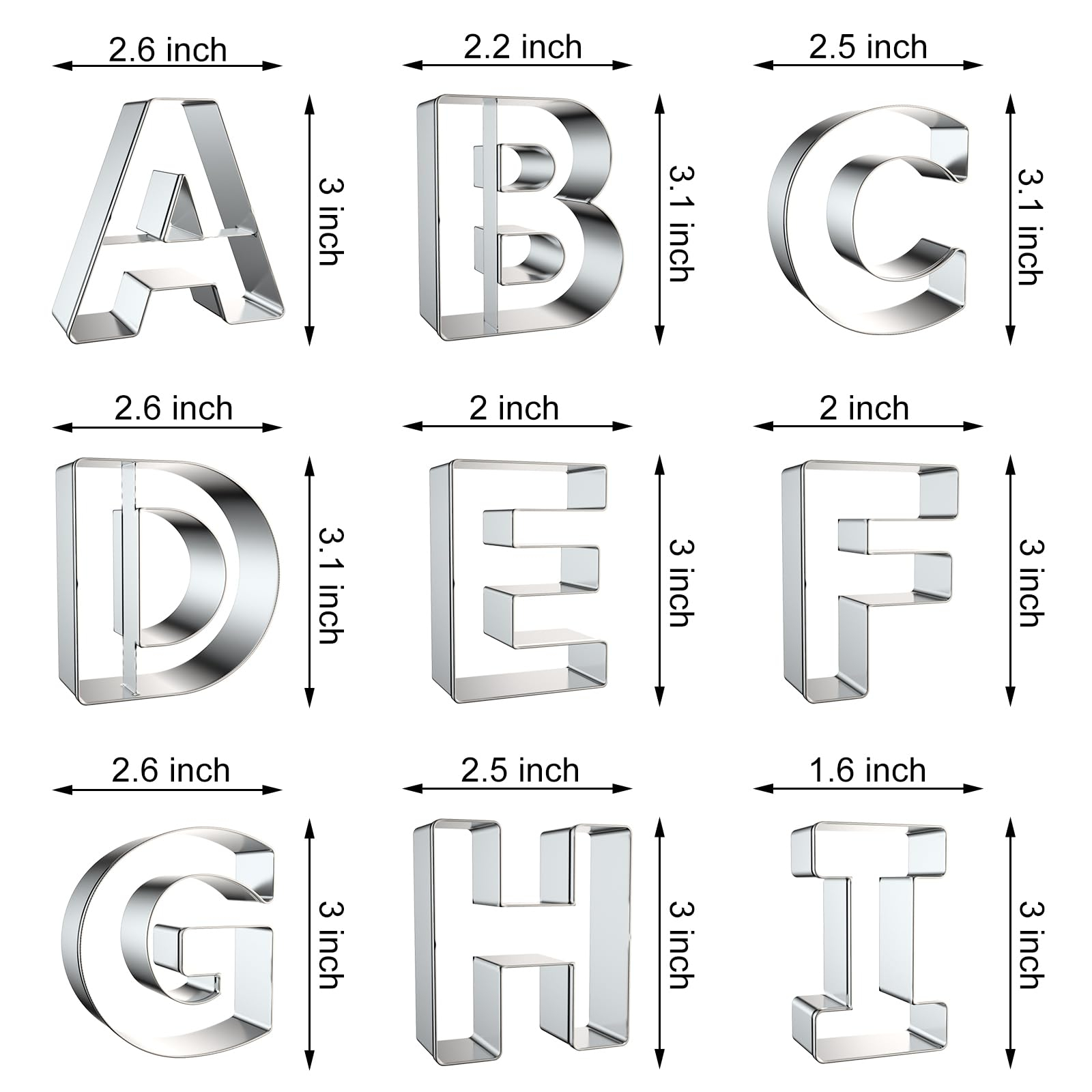 Letter Cookie Cutters Shapes - - Writing Tools 评论和价格